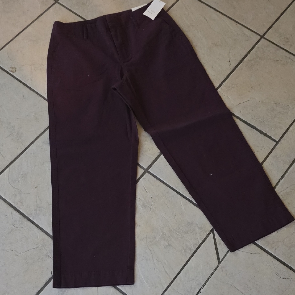 Womens Straight-Leg Dress Pants in Dark Plum